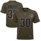 Youth Los Angeles Rams 30# Todd Gurley Olive Stitched Jersey