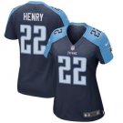 Women's Tennessee Titans 22# Derrick Henry Game Navy Blue Stitched Jersey
