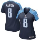 Women's Tennessee Titans 8# Marcus Mariota Game Navy Stitched Jersey