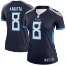 Women's Tennessee Titans 8# Marcus Mariota Game Navy Blue Stitched Jersey