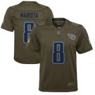 Youth Tennessee Titans 8# Marcus Mariota Olive Stitched Jersey