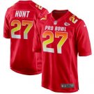 Men's Kansas City Chiefs 27# Kareem Hunt 2018 Pro Bowl Red Stitched Jersey