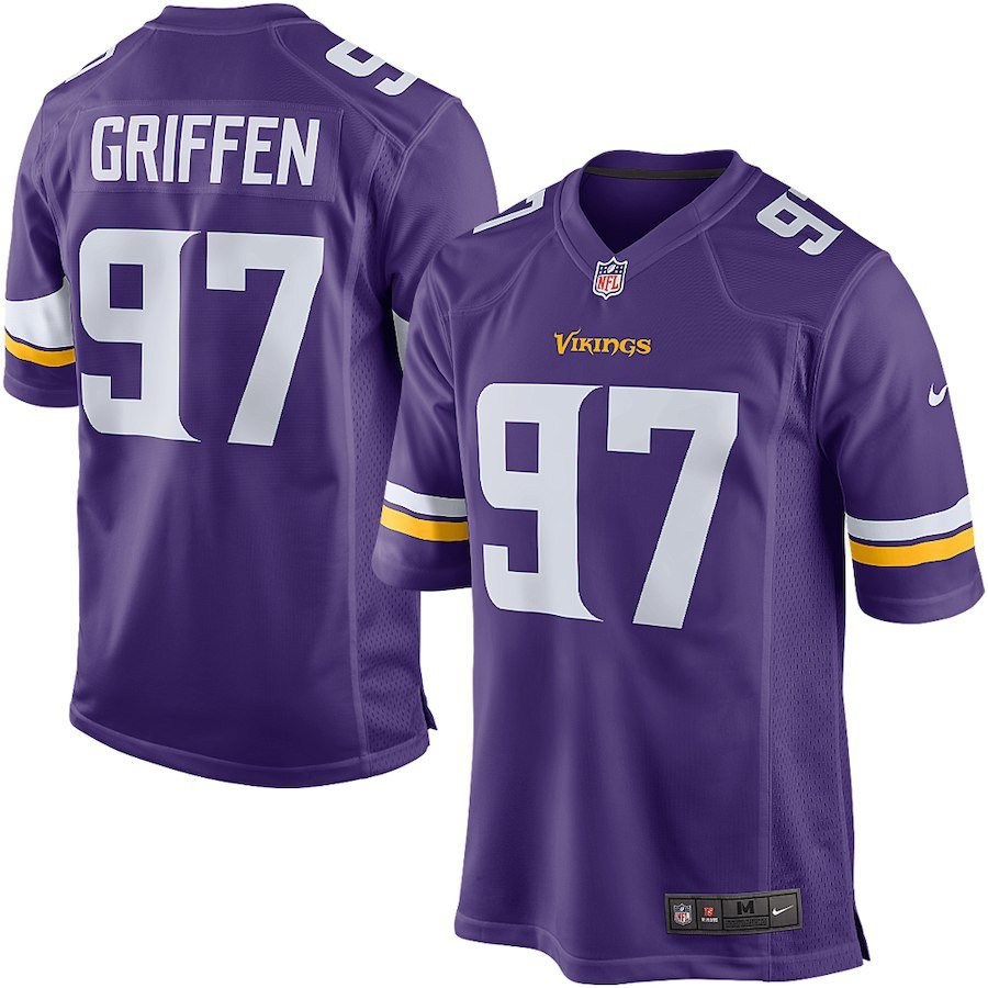 Men's Minnesota Vikings 97# Everson Griffen Game Purple Stitched Jersey