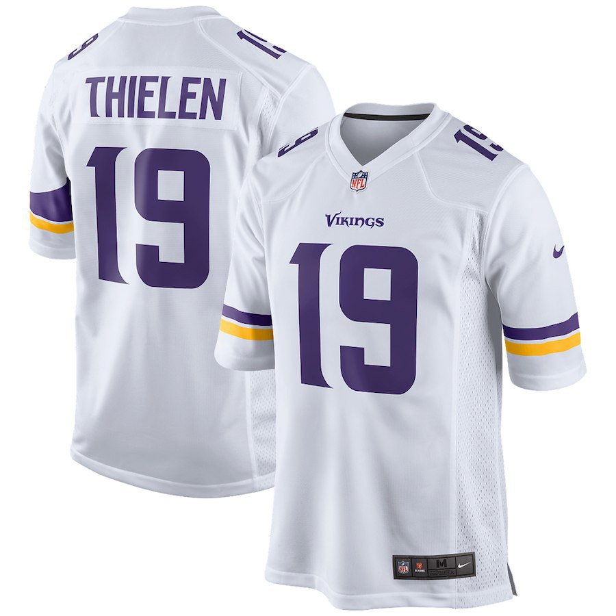 Men's Minnesota Vikings 19# Adam Thielen White Stitched Jersey