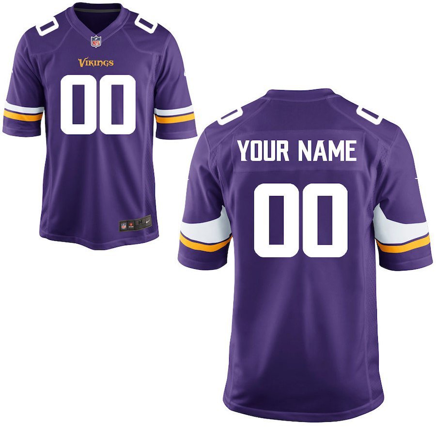 Men's Minnesota Vikings Custom Name And Number Game Limied Purple ...