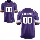 Men's Minnesota Vikings Custom Name And Number Game Limied Purple Stitched Jersey