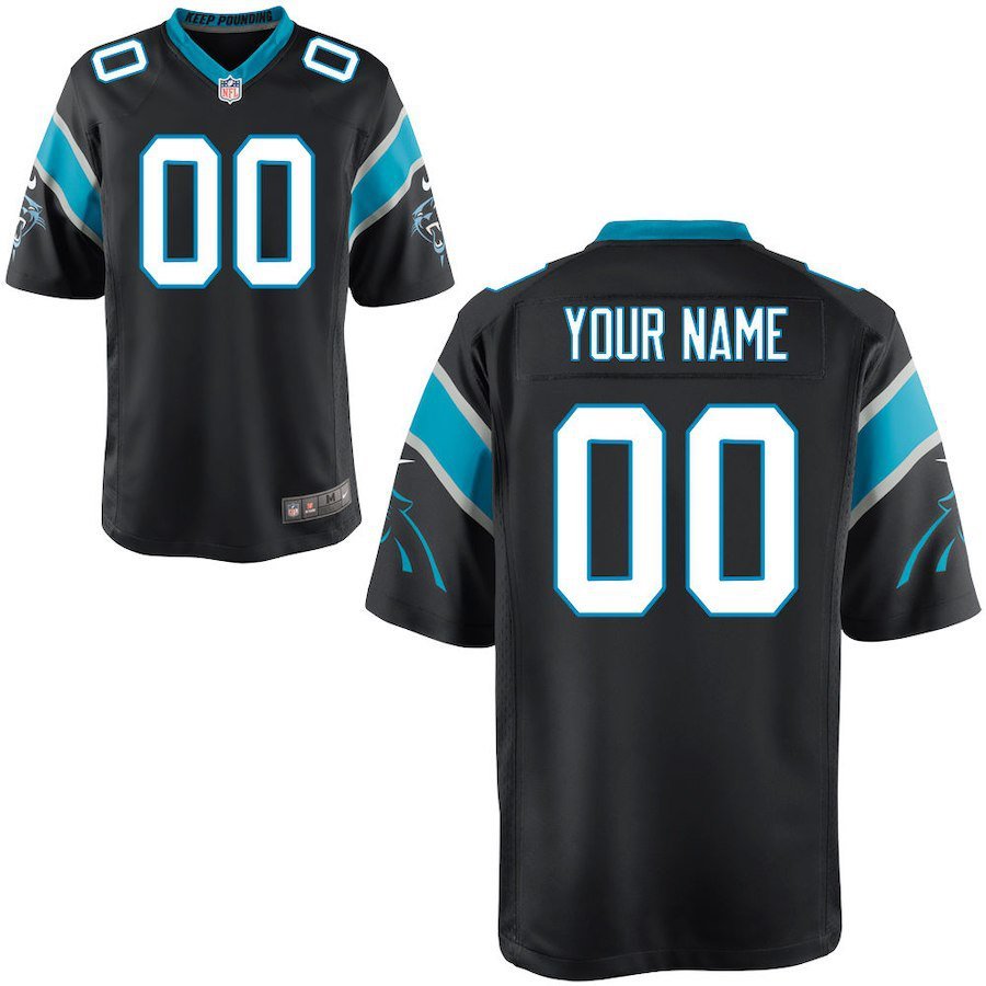 Men's Carolina Panthers Custom Name And Number Game Limied Black Stitched Jersey