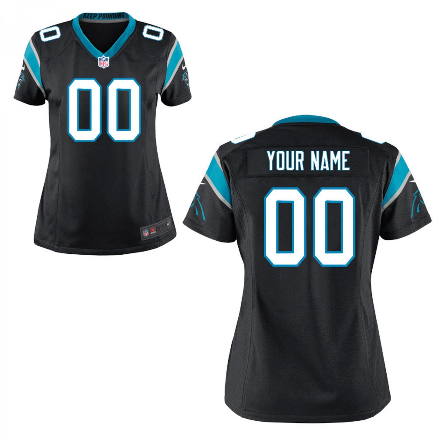 Women's Carolina Panthers Custom Name And Number Game Limied Black Stitched Jersey