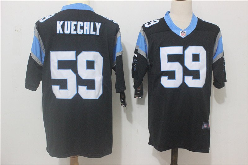 Men's Carolina Panthers 59# Luke Kuechly Black Stitched Jersey