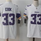 Men's Minnesota Vikings 33# Dalvin Cook White Stitched Jersey