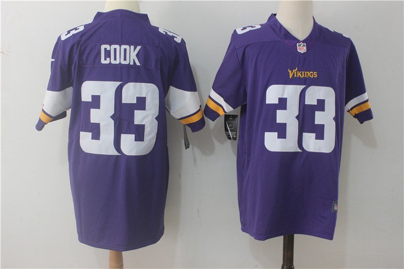 Men's Minnesota Vikings 33# Dalvin Cook Limited Purple Stitched Jersey