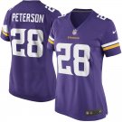 Women's Minnesota Vikings 28# Adrian Peterson Purple Stitched Jersey