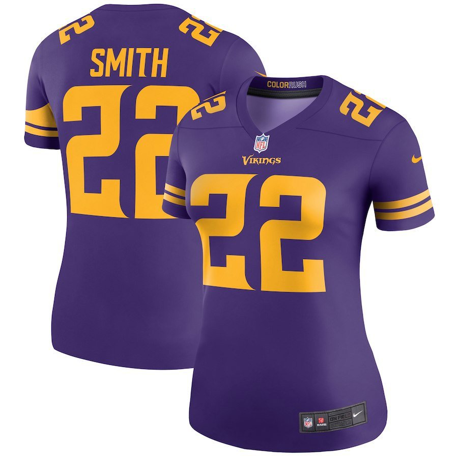 Women's Minnesota Vikings 22# Harrison Smith Game Purple Stitched Jersey