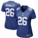 Women's York Giants 26# Saquon Barkley Blue Stitched Jersey