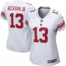 Women's York Giants 13# Odell Beckham Jr White Stitched Jersey