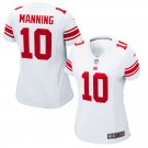 Women's York Giants 10# Eli Manning White Stitched Jersey