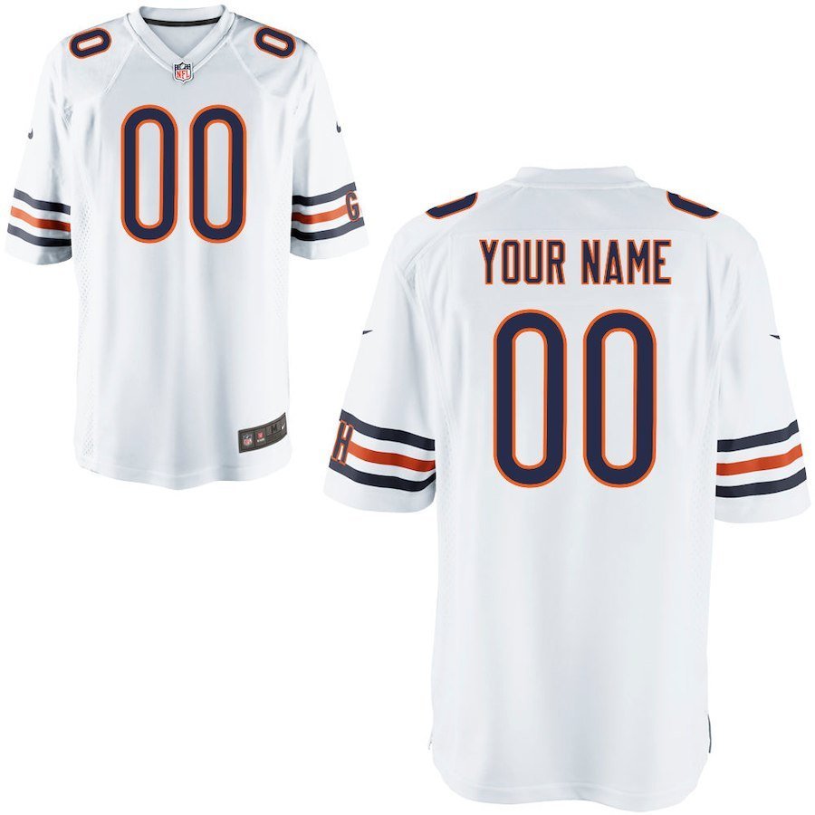 Men's Chicago Bears Custom Name And Number Game Limied White Stitched Jersey