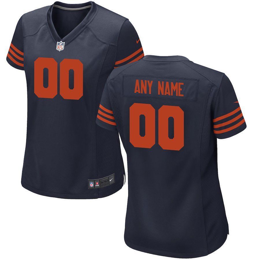 Women's Chicago Bears Custom Name And Number Game Navy Stitched Jersey