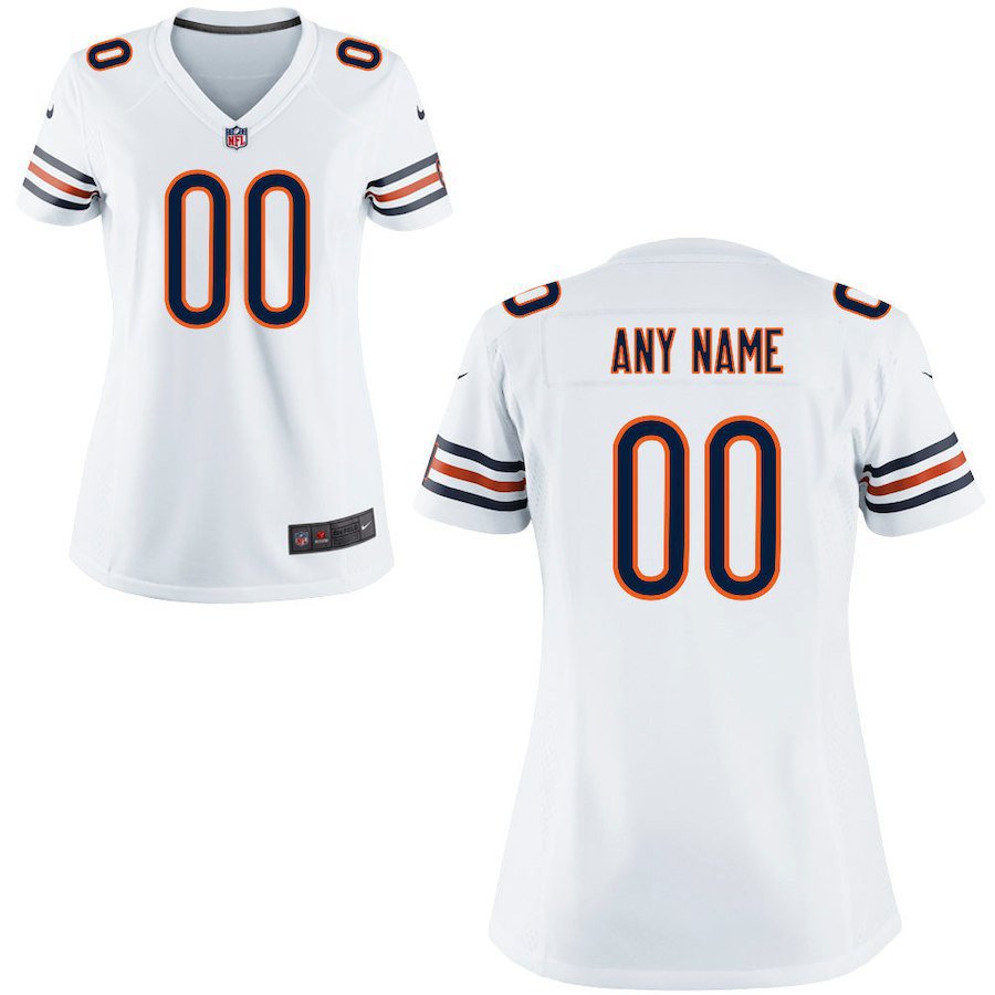 Women's Chicago Bears Custom Name And Number Game Limied White Stitched Jersey