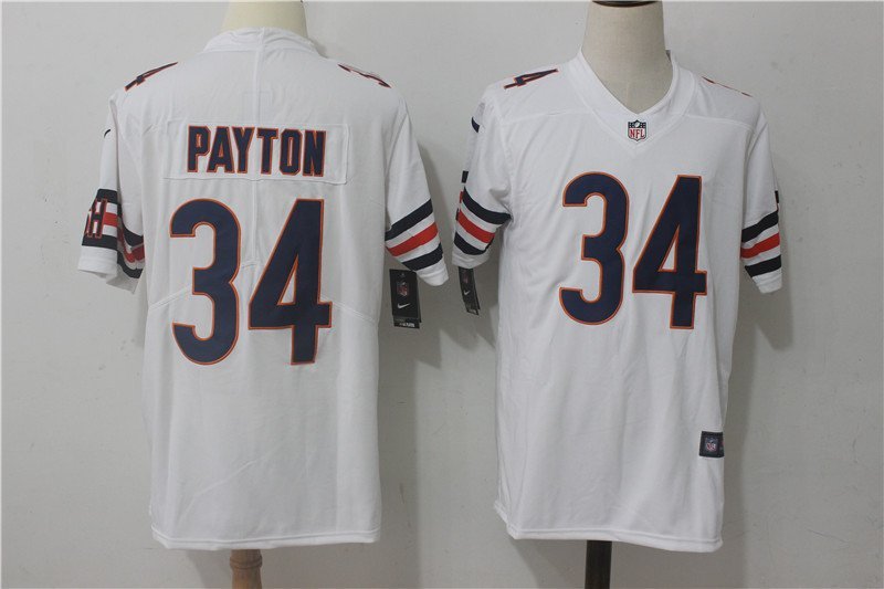 Men's Chicago Bears 34# Walter Payton Limited White Stitched Jersey