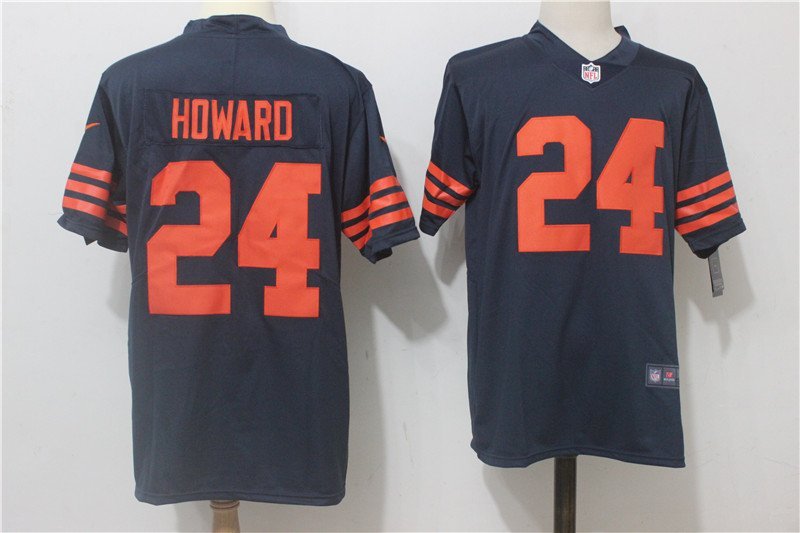 Men's Chicago Bears 24# Jordan Howard Limited Navy Blue Stitched Jersey