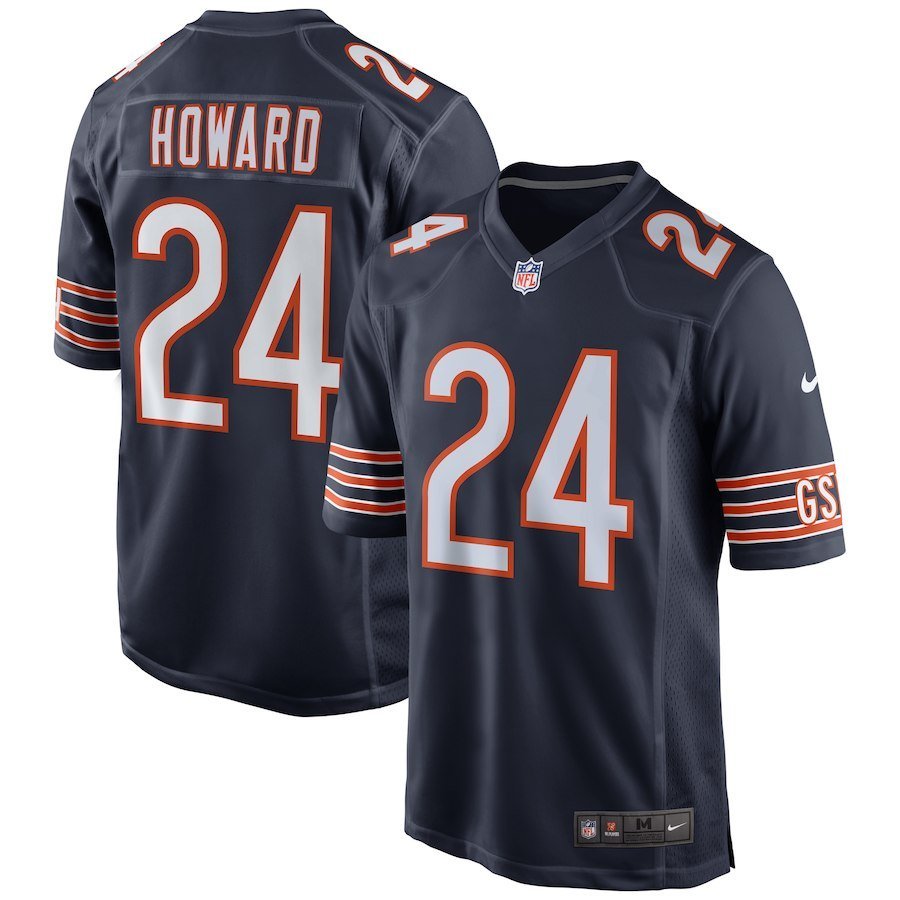 Men's Chicago Bears 24# Jordan Howard Navy Stitched Jersey