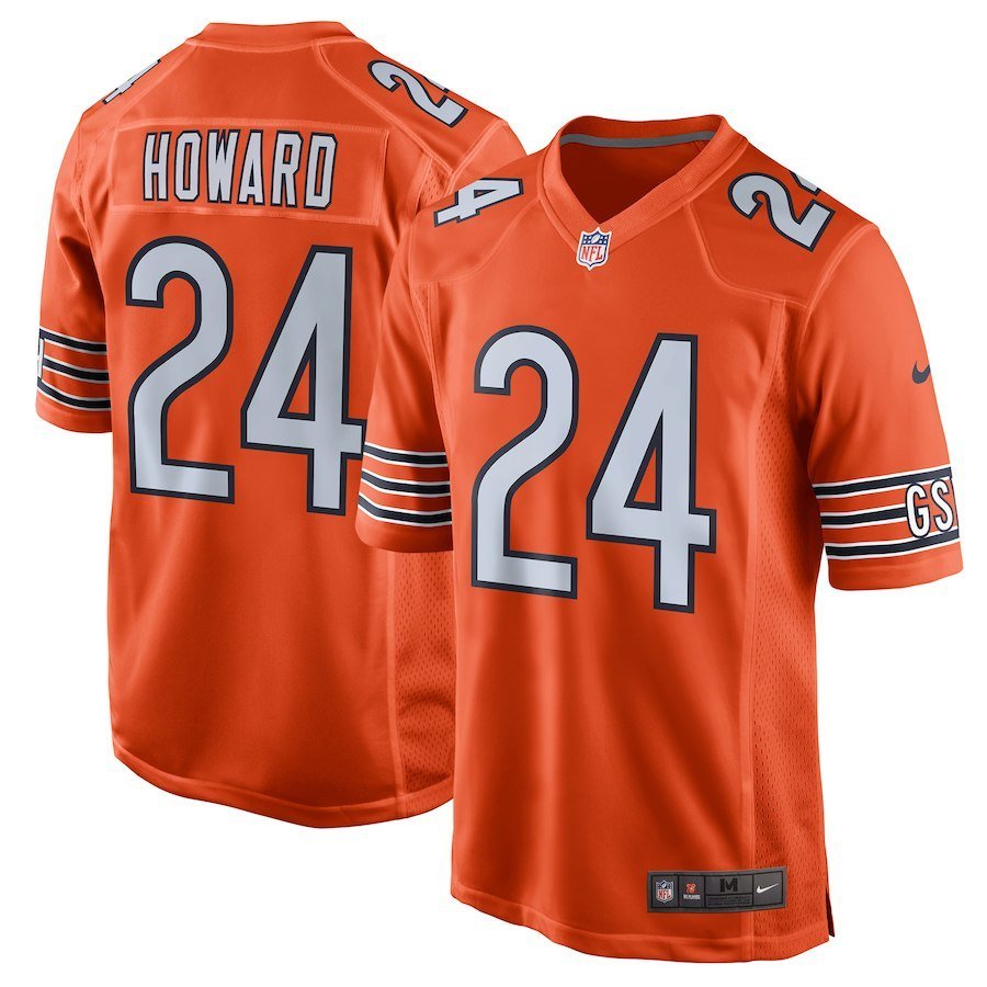 Men's Chicago Bears 24# Jordan Howard Orange Stitched Jersey