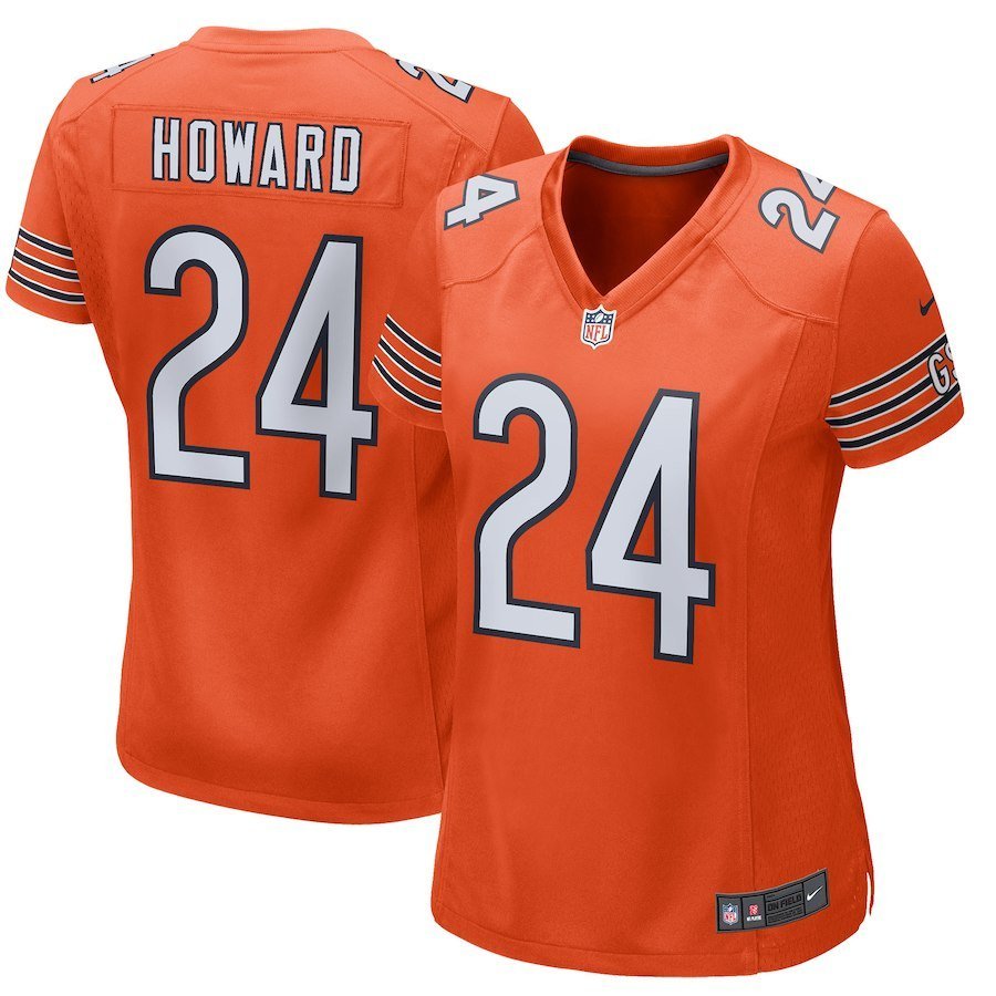 Women's Chicago Bears 24# Jordan Howard Orange Stitched Jersey