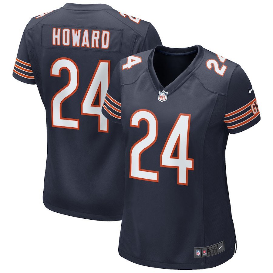 Women's Chicago Bears 24# Jordan Howard Navy Stitched Jersey
