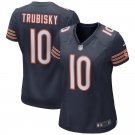 Women's Chicago Bears 10# Mitchell Trubisky Navy Stitched Jersey