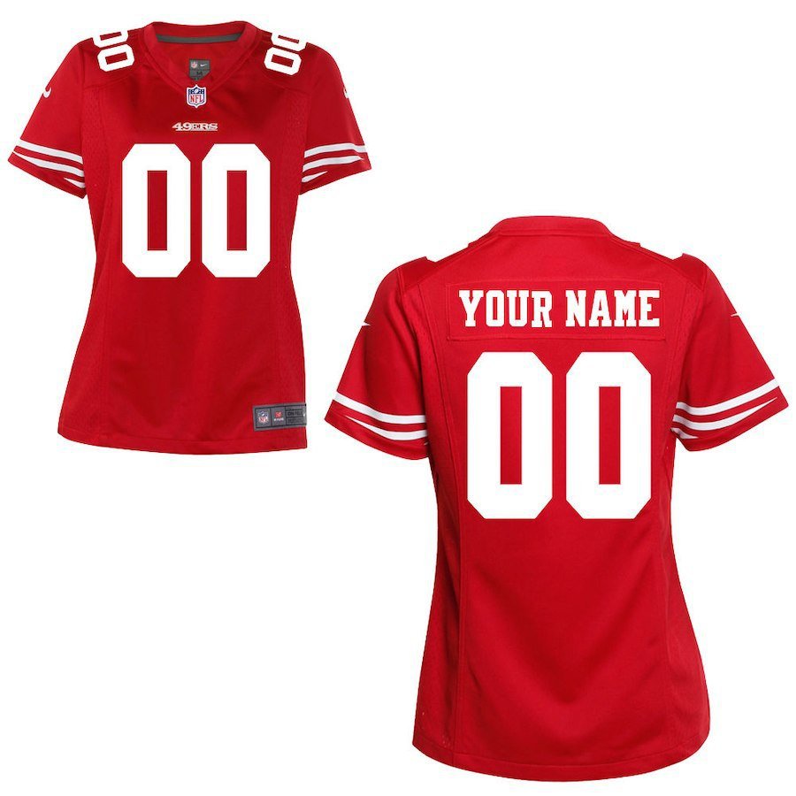 Women's San Francisco 49ers Custom Name And Number Game Limied Red Stitched Jersey