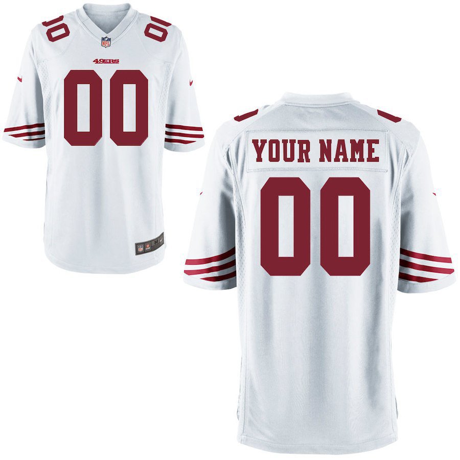 Men's San Francisco 49ers Custom Name And Number Game Limied White Stitched Jersey