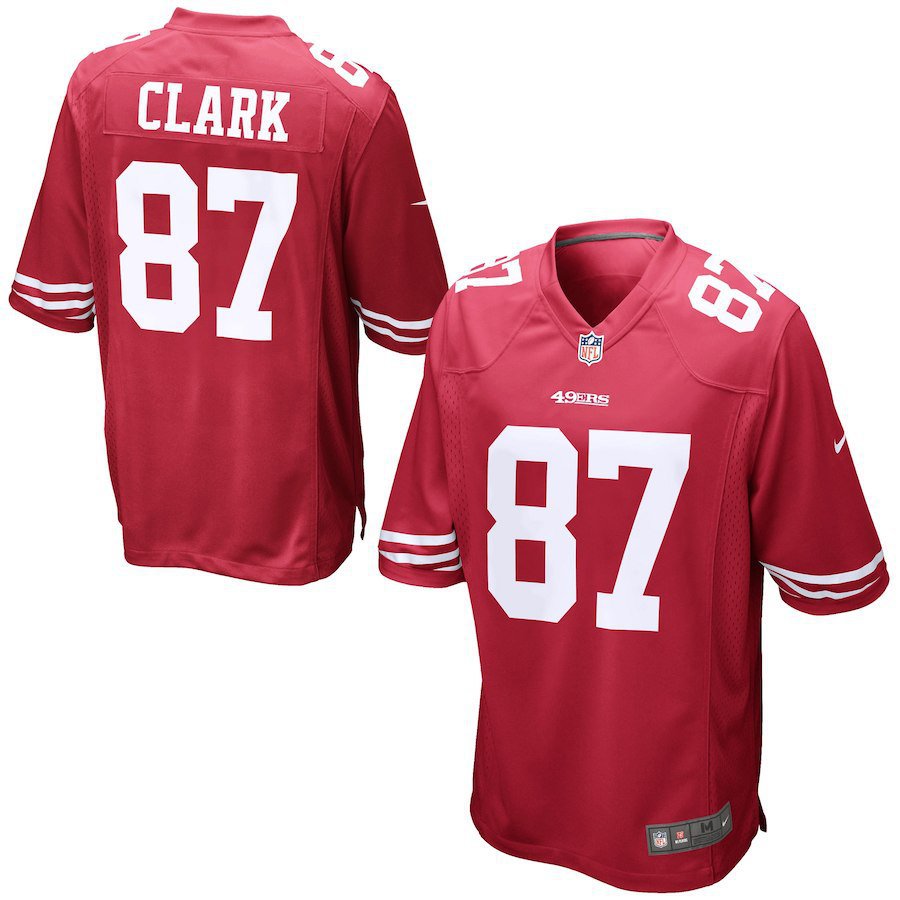 Men's San Francisco 49ers 87# Dwight Clark Red Stitched Jersey