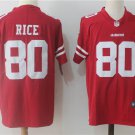 Men's San Francisco 49ers 80# Jerry Rice Red Stitched Jersey