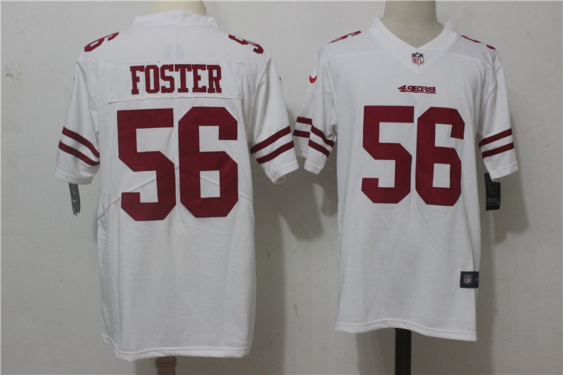 Men's San Francisco 49ers 56# Reuben Foster White Stitched Jersey