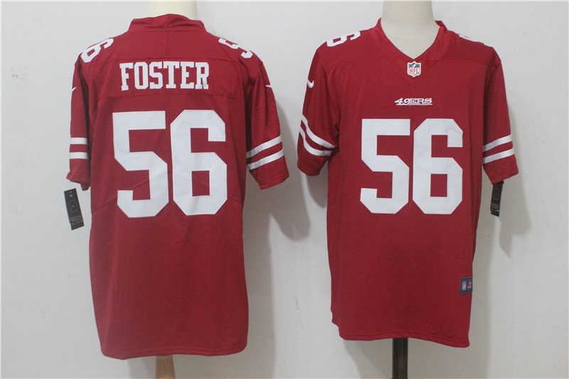 Men's San Francisco 49ers 56# Reuben Foster Red Stitched Jersey
