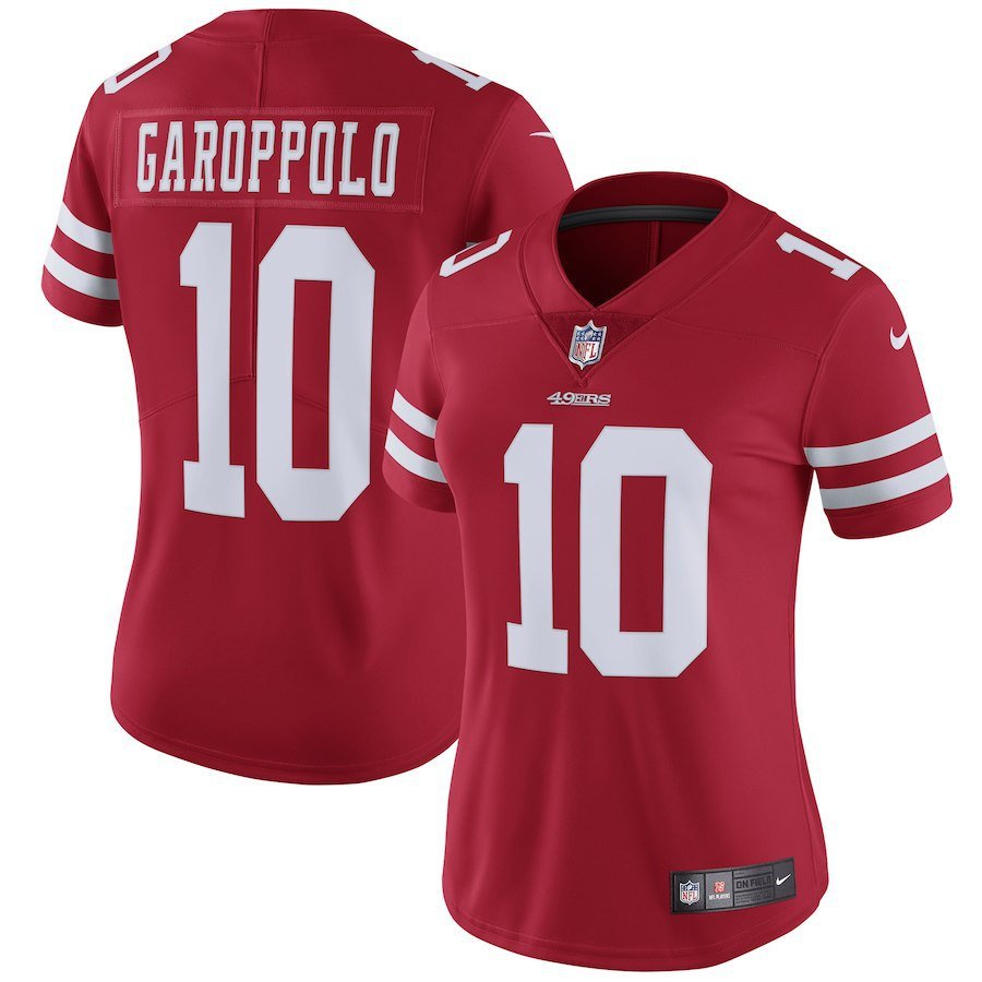 Women's San Francisco 49ers 10# Jimmy Garoppolo Limited Red Stitched Jersey