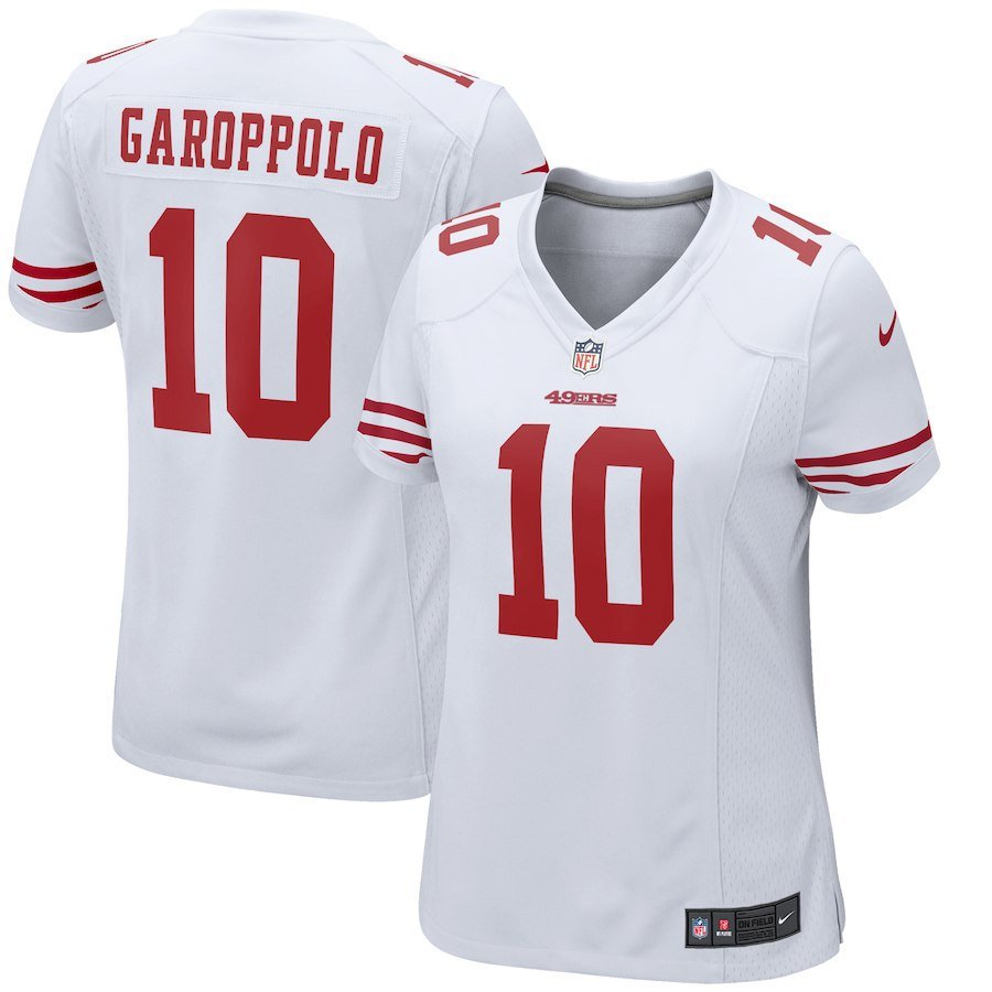 Women's San Francisco 49ers 10# Jimmy Garoppolo White Stitched Jersey