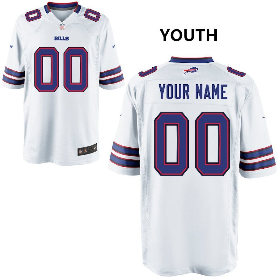 Youth Buffalo Bills Custom Name And Number Game Limied White Stitched Jersey