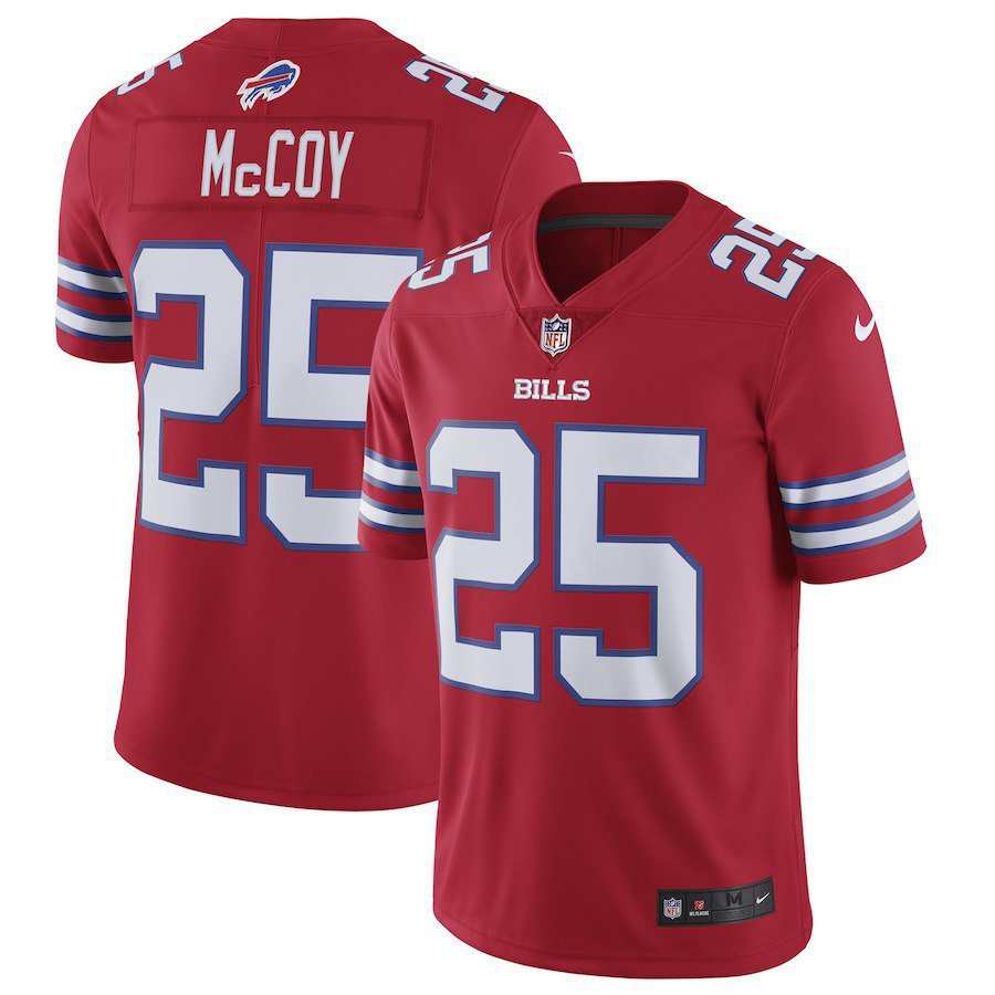 Men's Buffalo Bills 25# LeSean McCoy Red Stitched Jersey