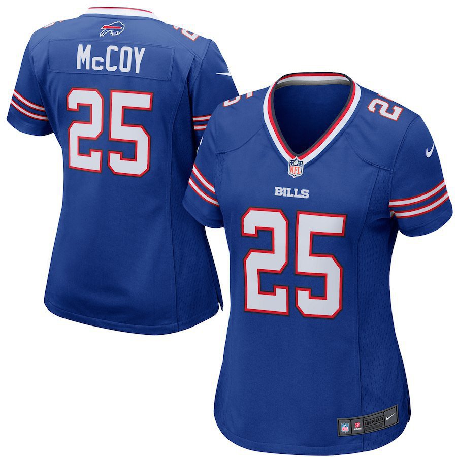 Women's Buffalo Bills 25# LeSean McCoy Blue Stitched Jersey
