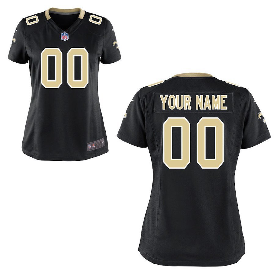 Womens Orleans Saints Custom Name And Number Game Limied Black Stitched Jersey