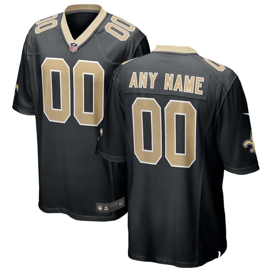 Mens Orleans Saints Custom Name And Number Game Limied Black Stitched Jersey