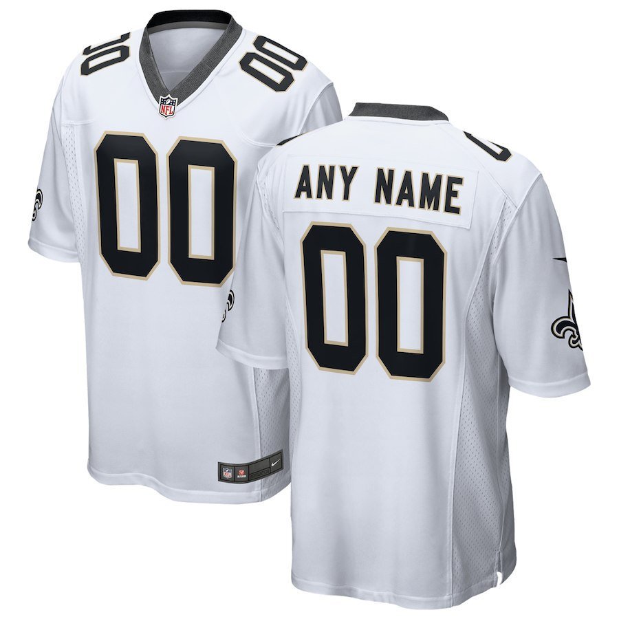 Mens Orleans Saints Custom Name And Number Game Limied White Stitched Jersey