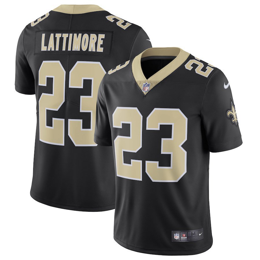 Men's Orleans Saints 23# Marshon Lattimore Black Stitched Jersey