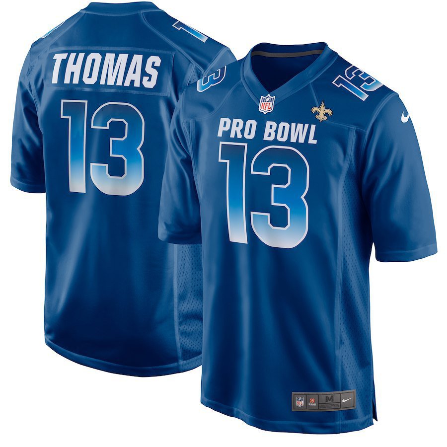 Men's Orleans Saints 13# Michael Thomas Blue Stitched Jersey