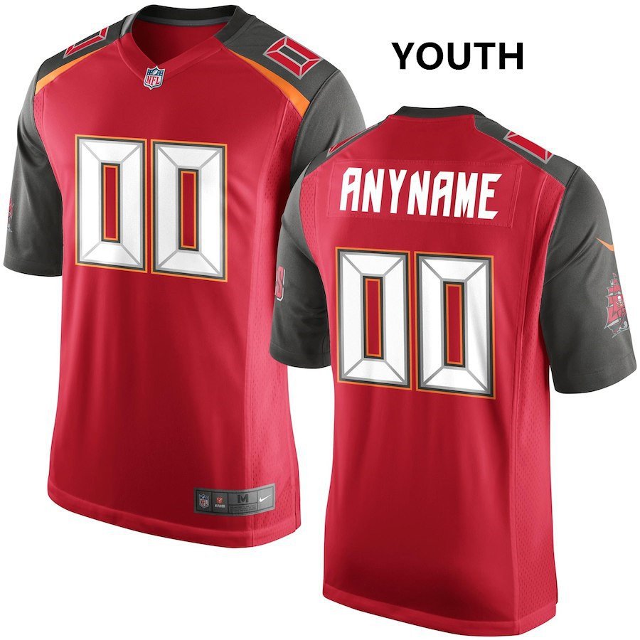 Youth Tampa Bay Buccaneers Custom Name And Number Game Limied Red Stitched Jersey