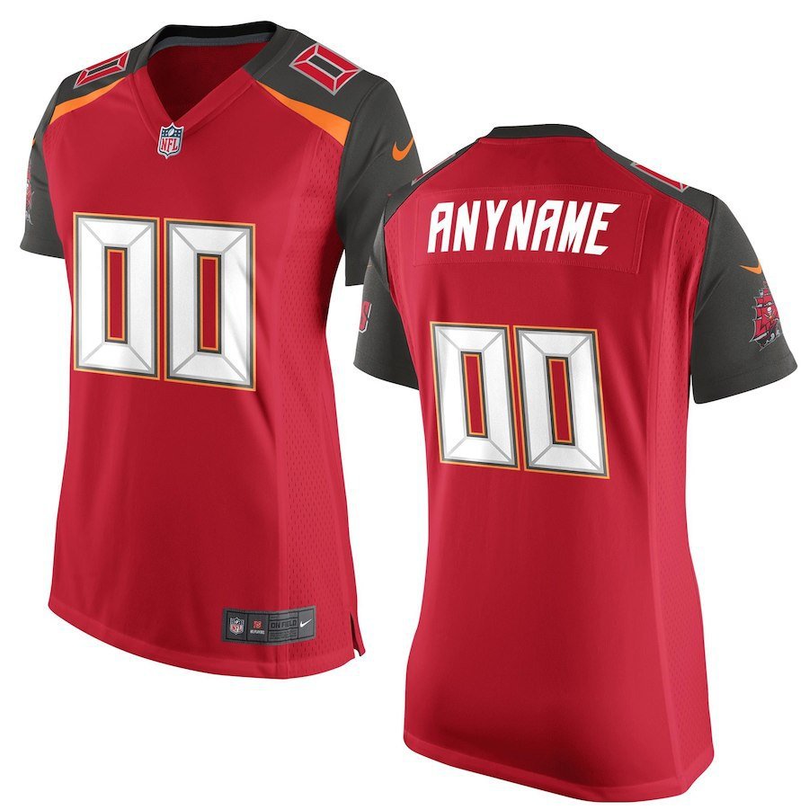 Women's Tampa Bay Buccaneers Custom Name And Number Game Limied Red Stitched Jersey