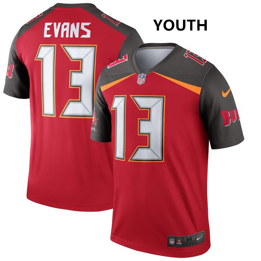 Youth Tampa Bay Buccaneers 13# Mike Evans Red Stitched Jersey