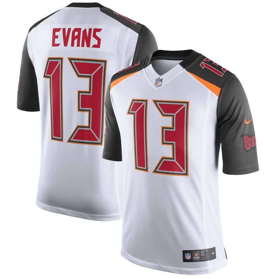 Men's Tampa Bay Buccaneers 13# Mike Evans White Stitched Jersey